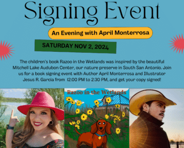 “Razoo in the Wetlands” Book Signing Event at Mitchell Lake Audubon Center