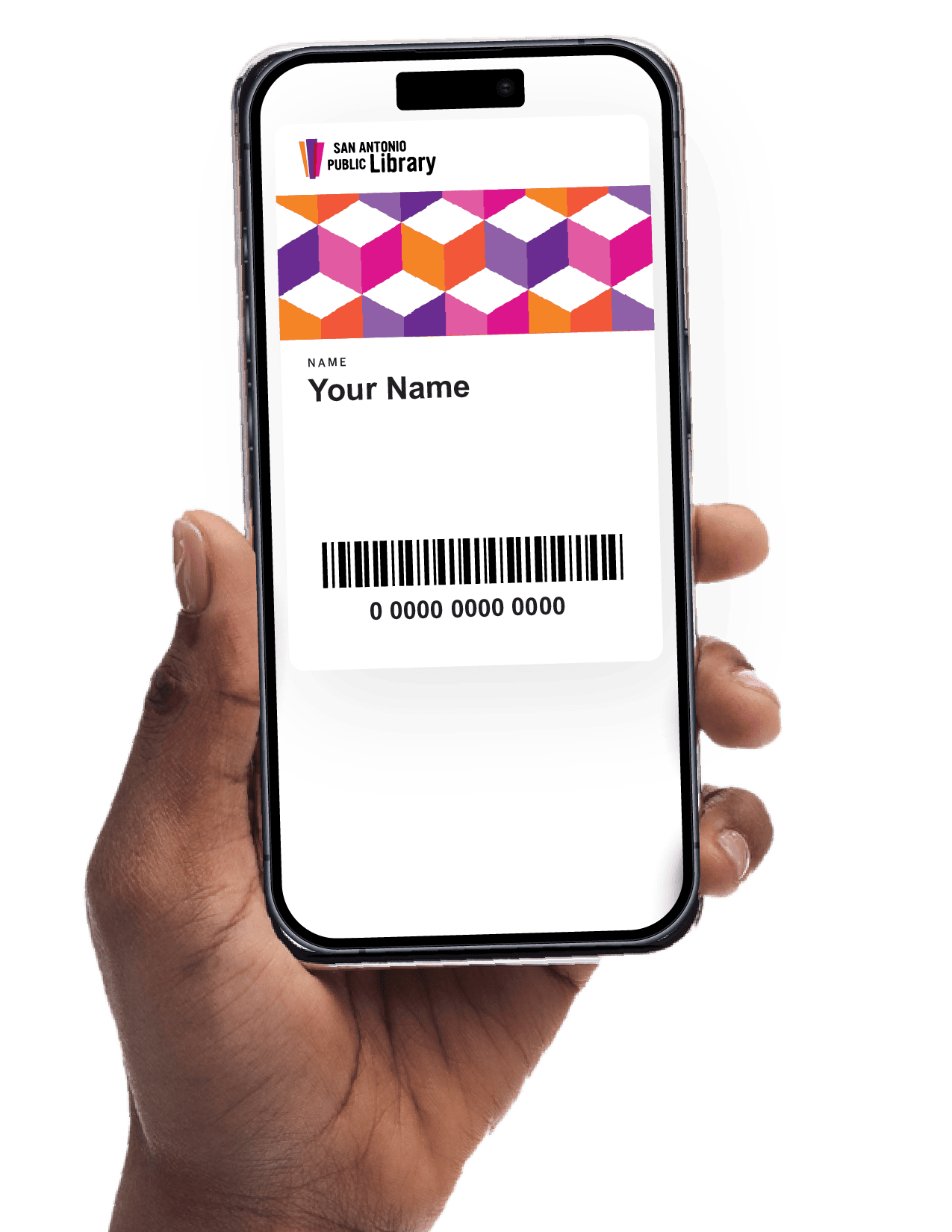 San Antonio Public Library digital card displayed in a smartphone wallet