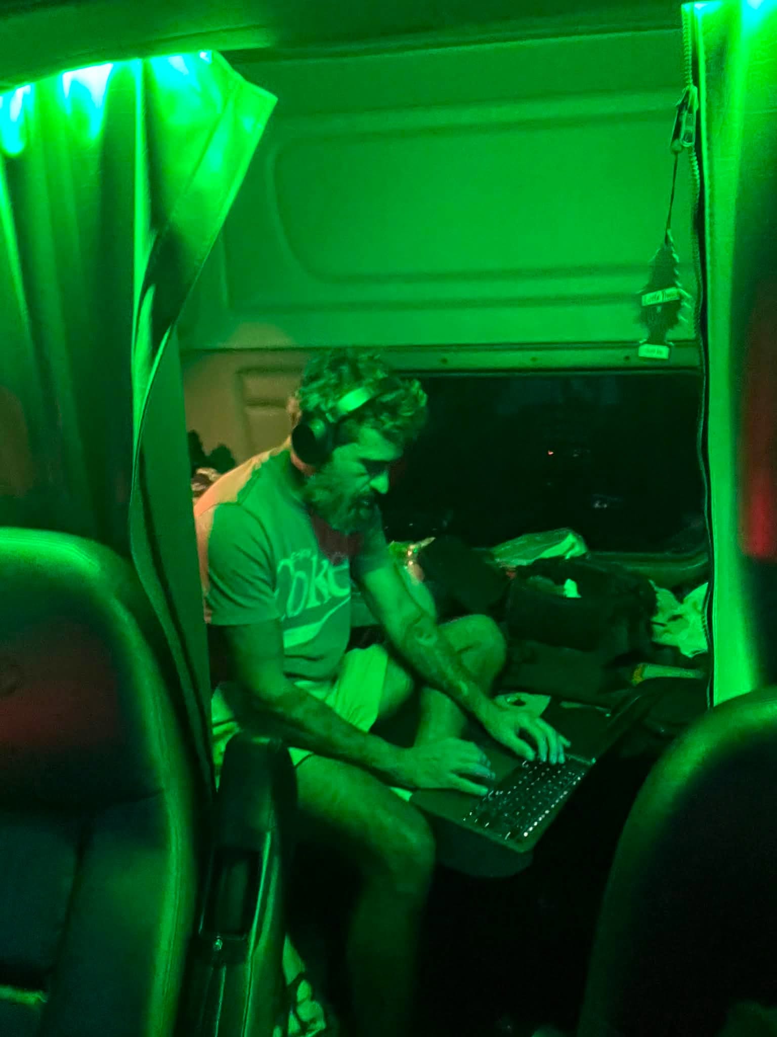 Mike Valentino working on a production